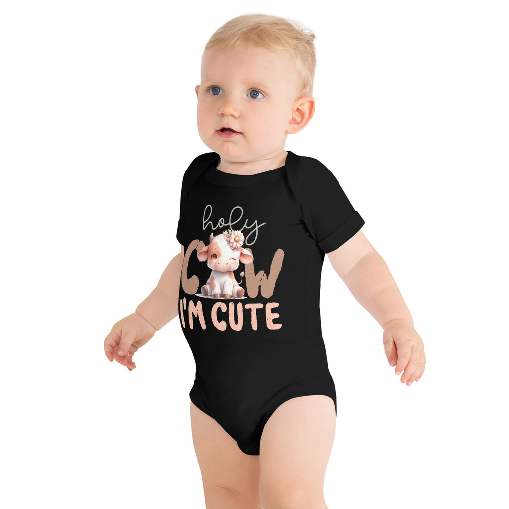 Baby Cow, I'm Cute - Baby short sleeve one piece