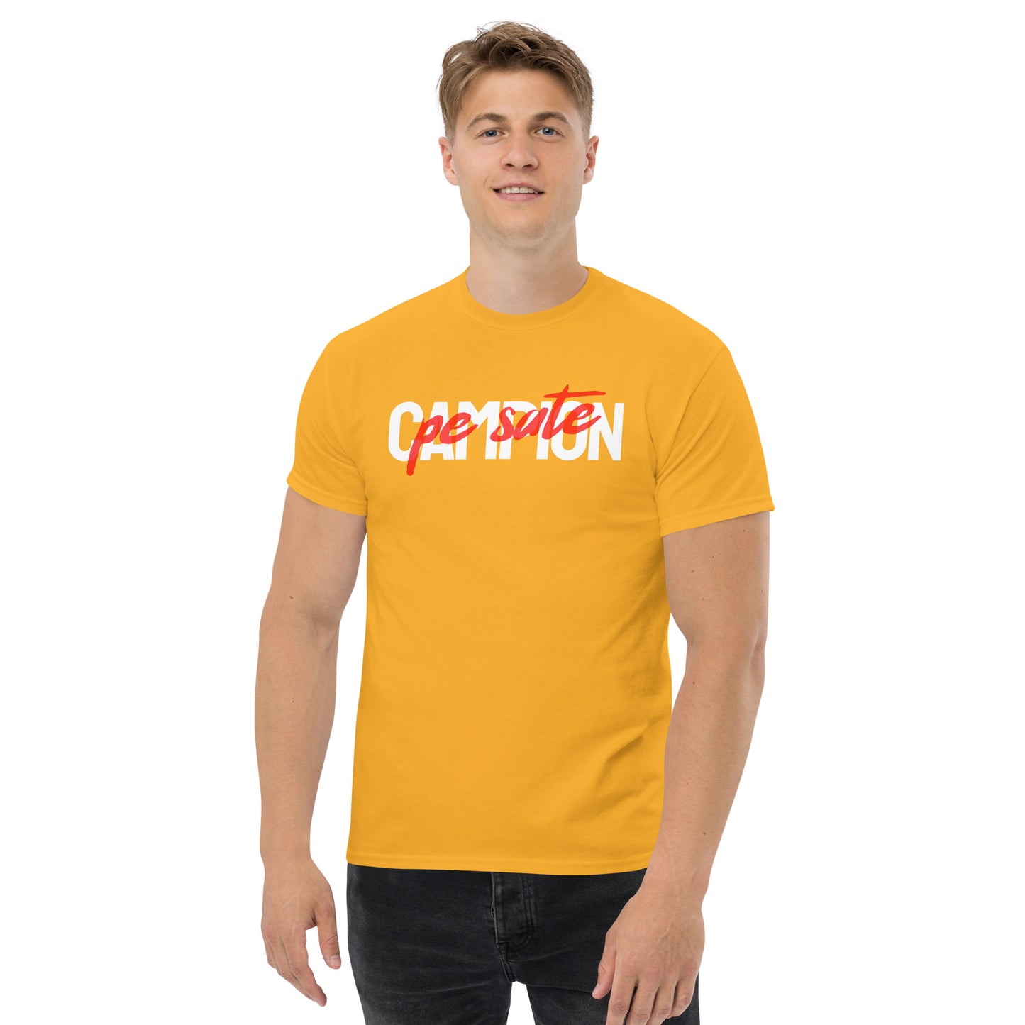 Campion pe sate - Tricou barbati amuzant