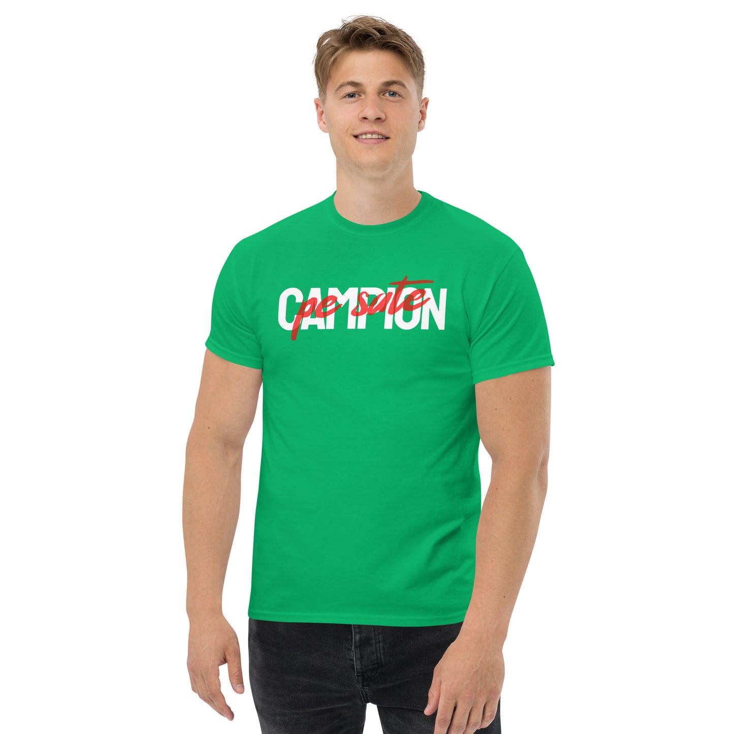 Campion pe sate - Tricou barbati amuzant