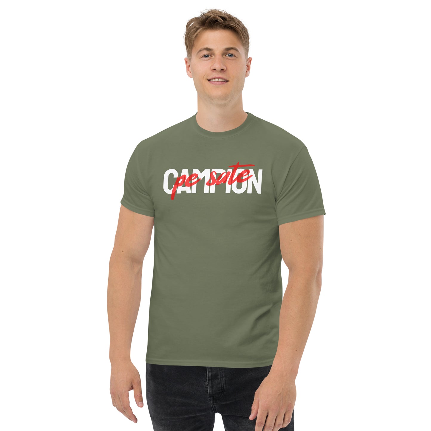 Campion pe sate - Tricou barbati amuzant