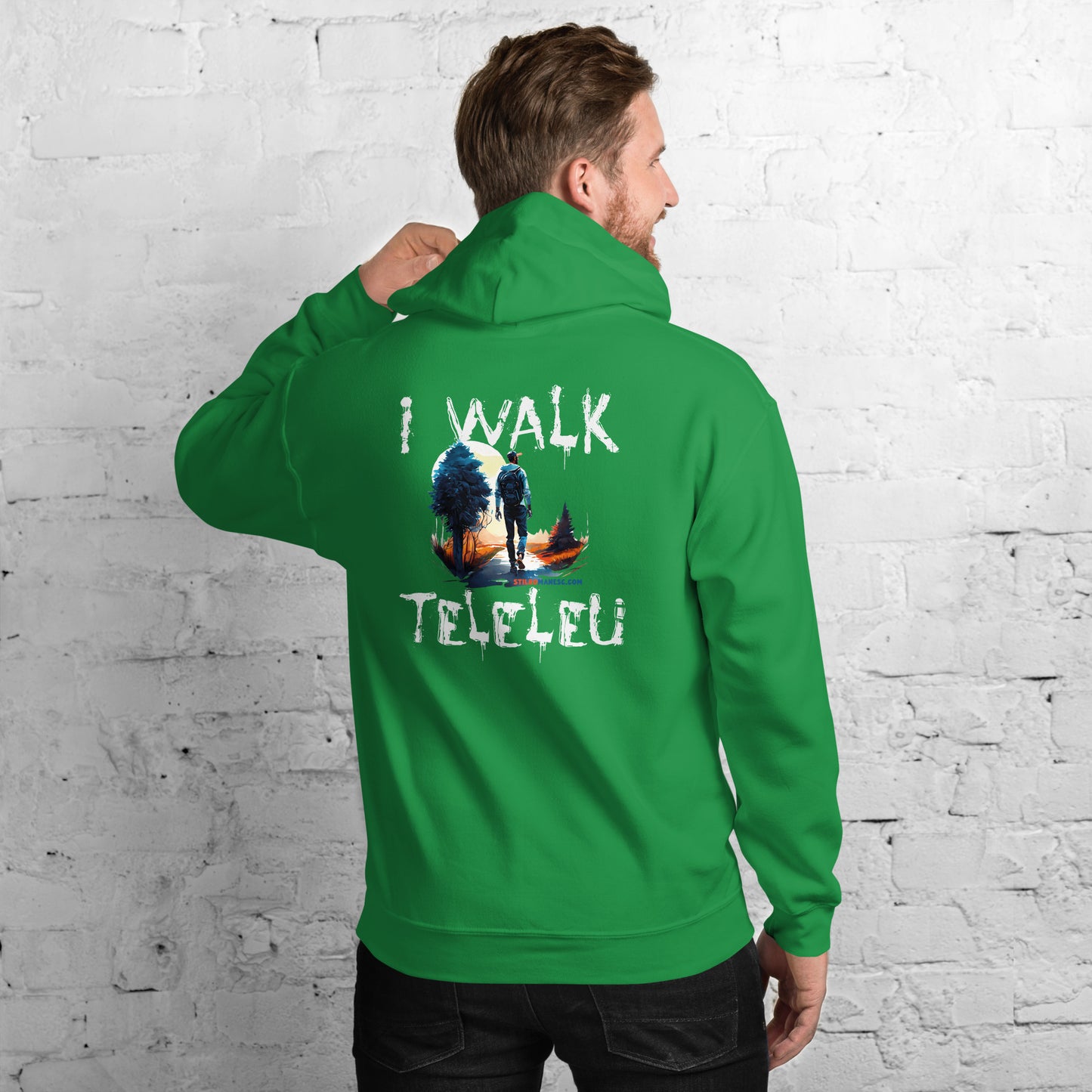 I walk Teleleu - Hoodie Barbati