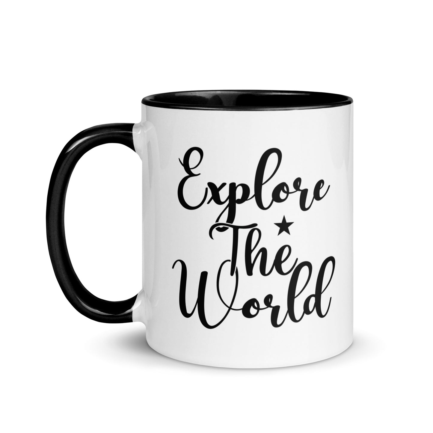 Explore the world Cana Mug with Color Inside