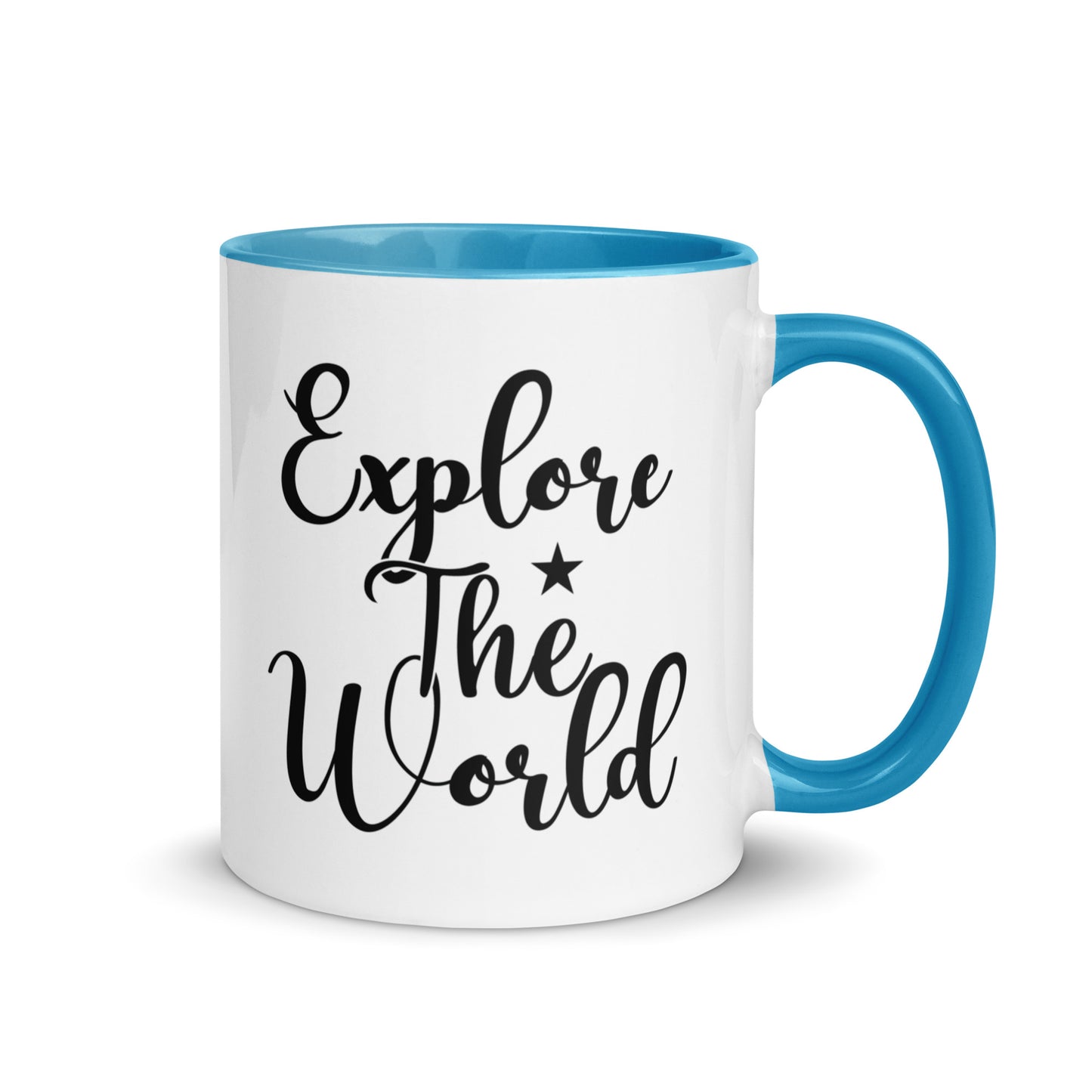 Explore the world Cana Mug with Color Inside