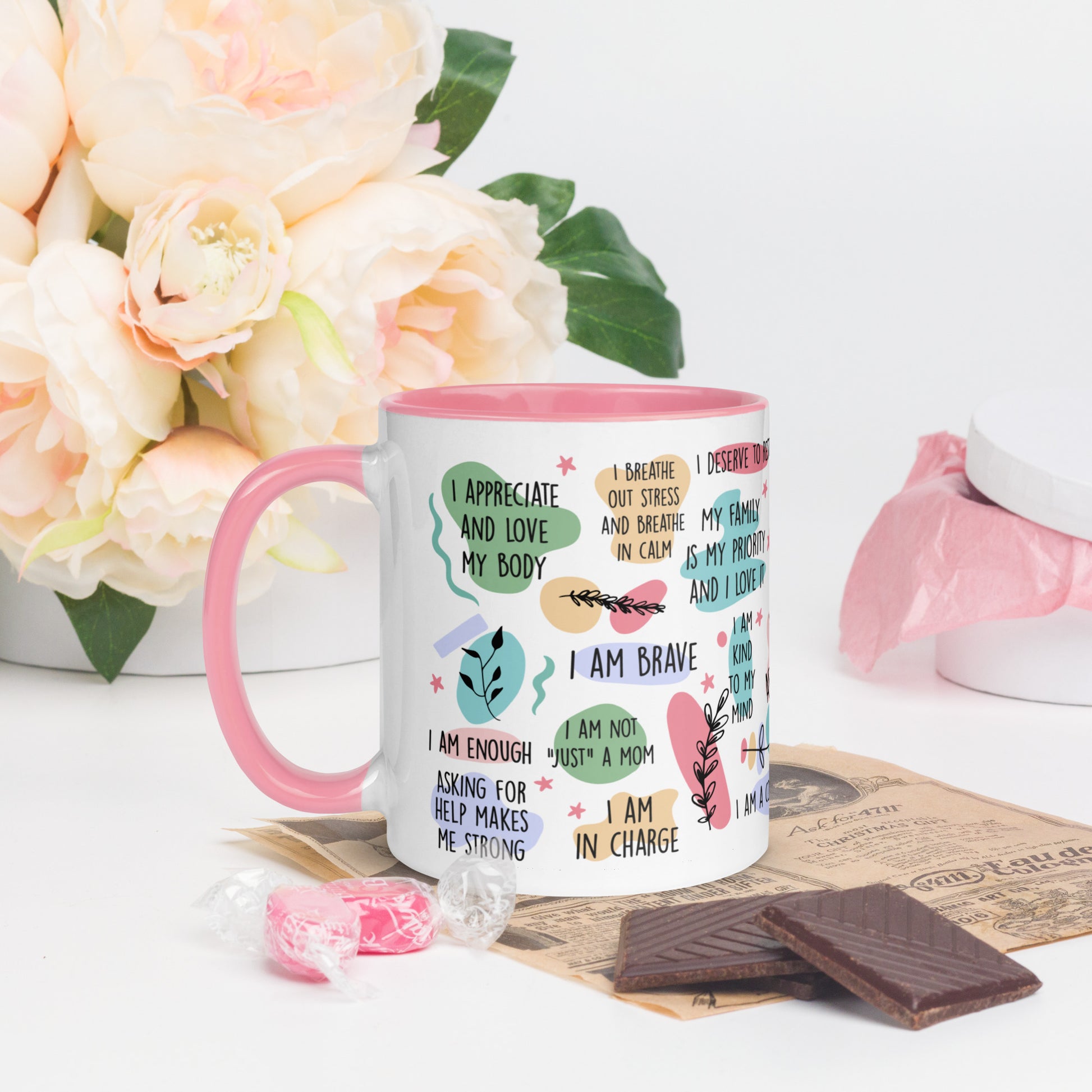 Daily Afirmations - Mug with Color Inside