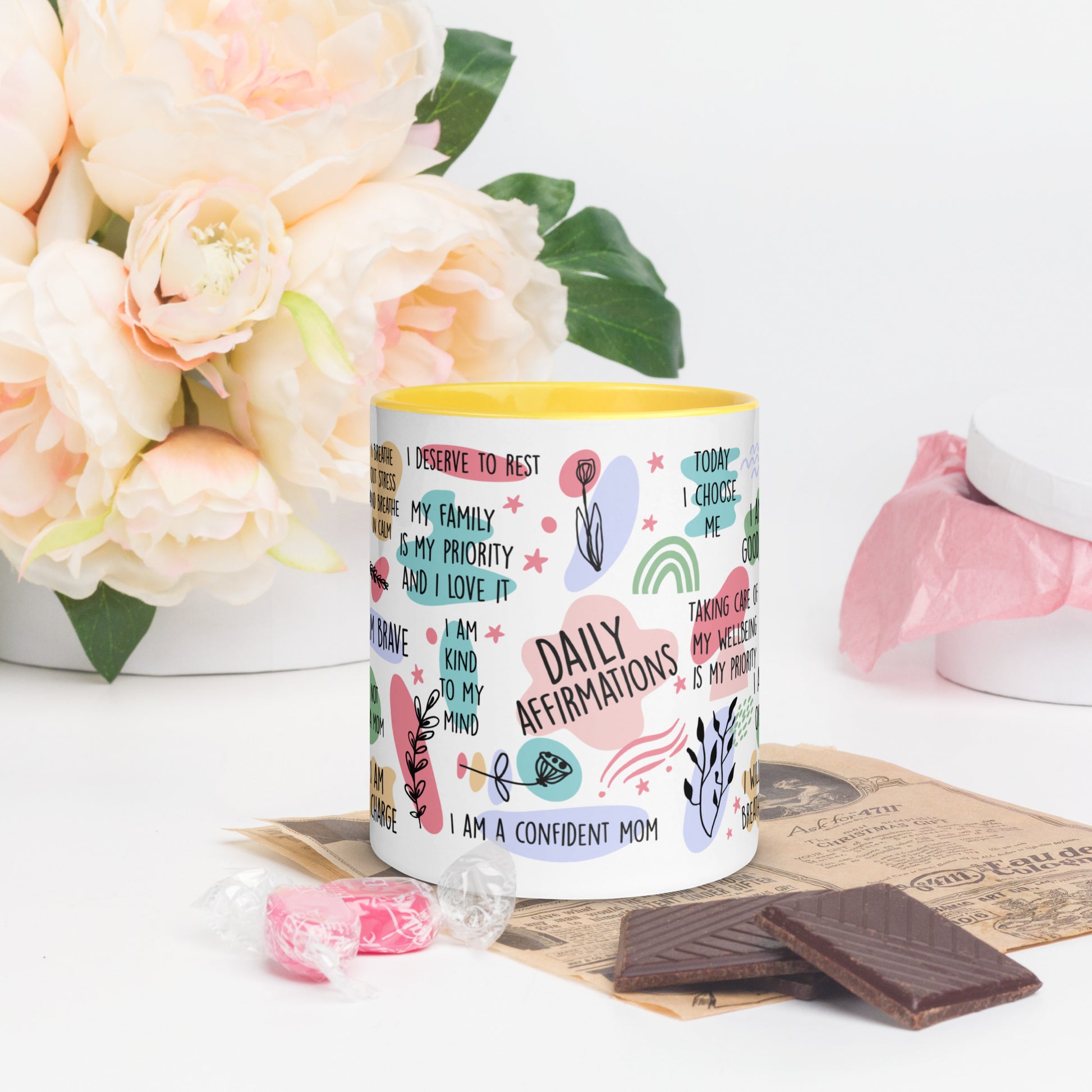 Daily Afirmations - Mug with Color Inside
