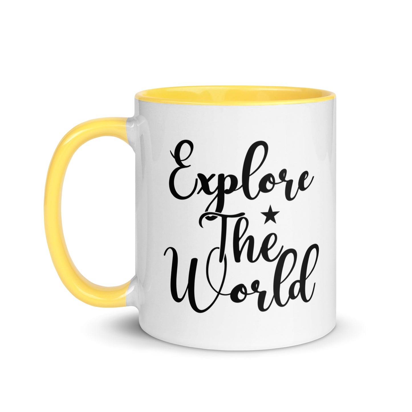 Explore the world Cana Mug with Color Inside