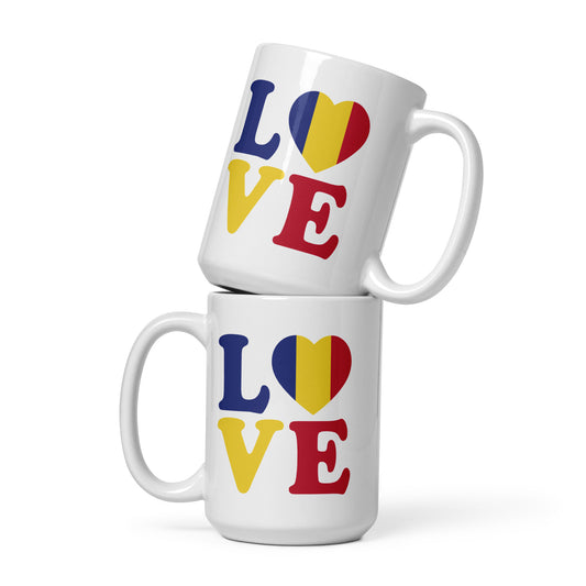 Iubesc Romania - White glossy mug